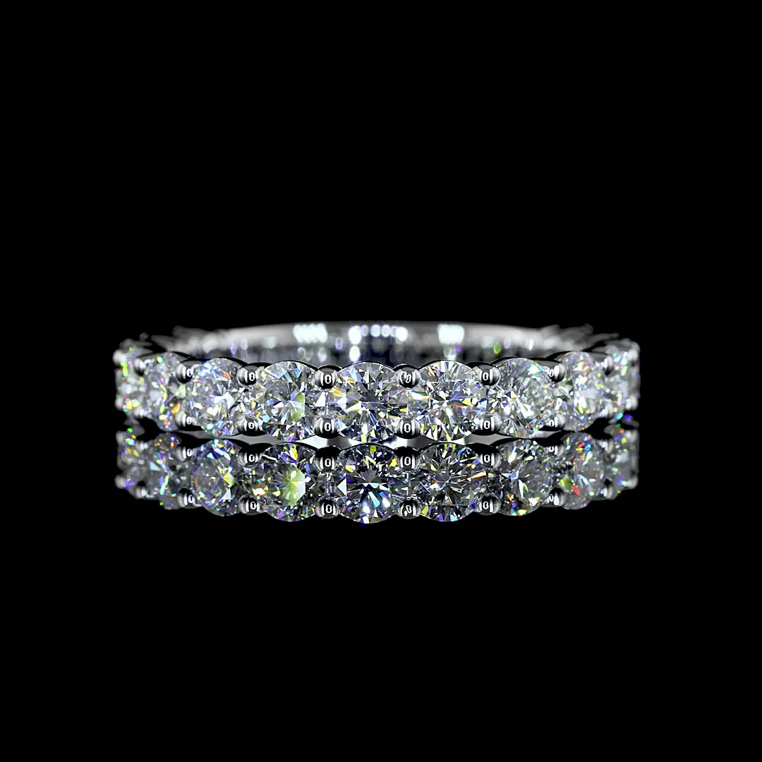 1.53 Cts 14k White Gold Round Shape 3/4 Band Eternity Band - Video