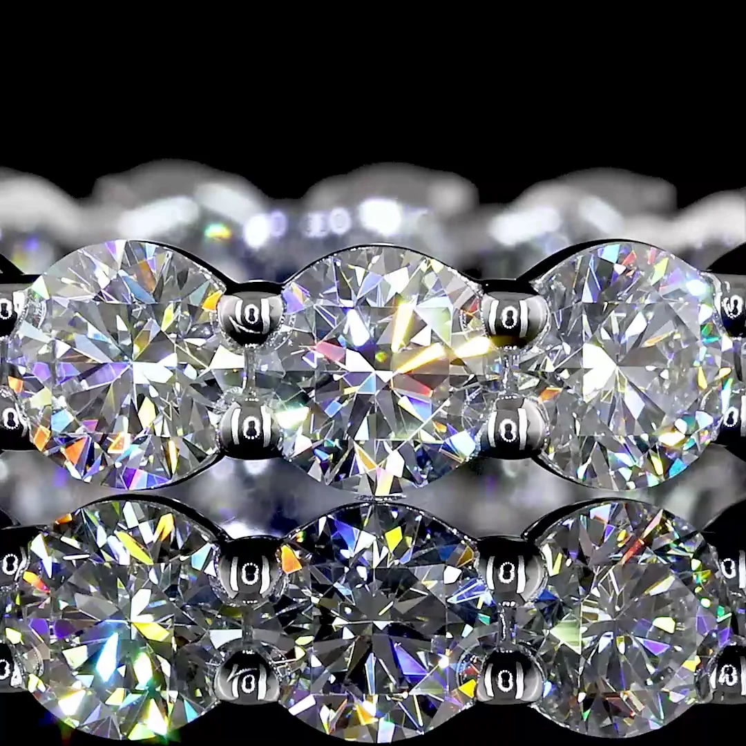 2.73 Cts 14k White Gold Round Shape Eternity Band Eternity Band - Image 3