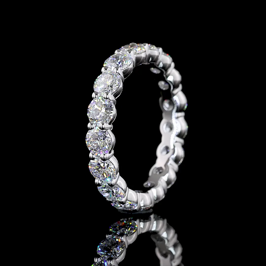 2.73 Cts 14k White Gold Round Shape Eternity Band Eternity Band - Image 4
