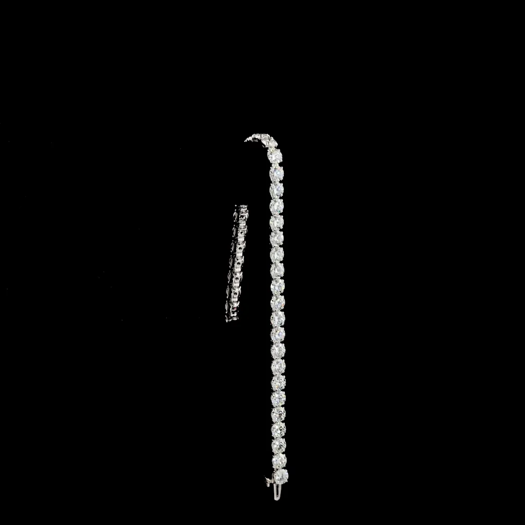 14.99 Cts 14k White Gold Round Shape Tennis Bracelet - Image 3
