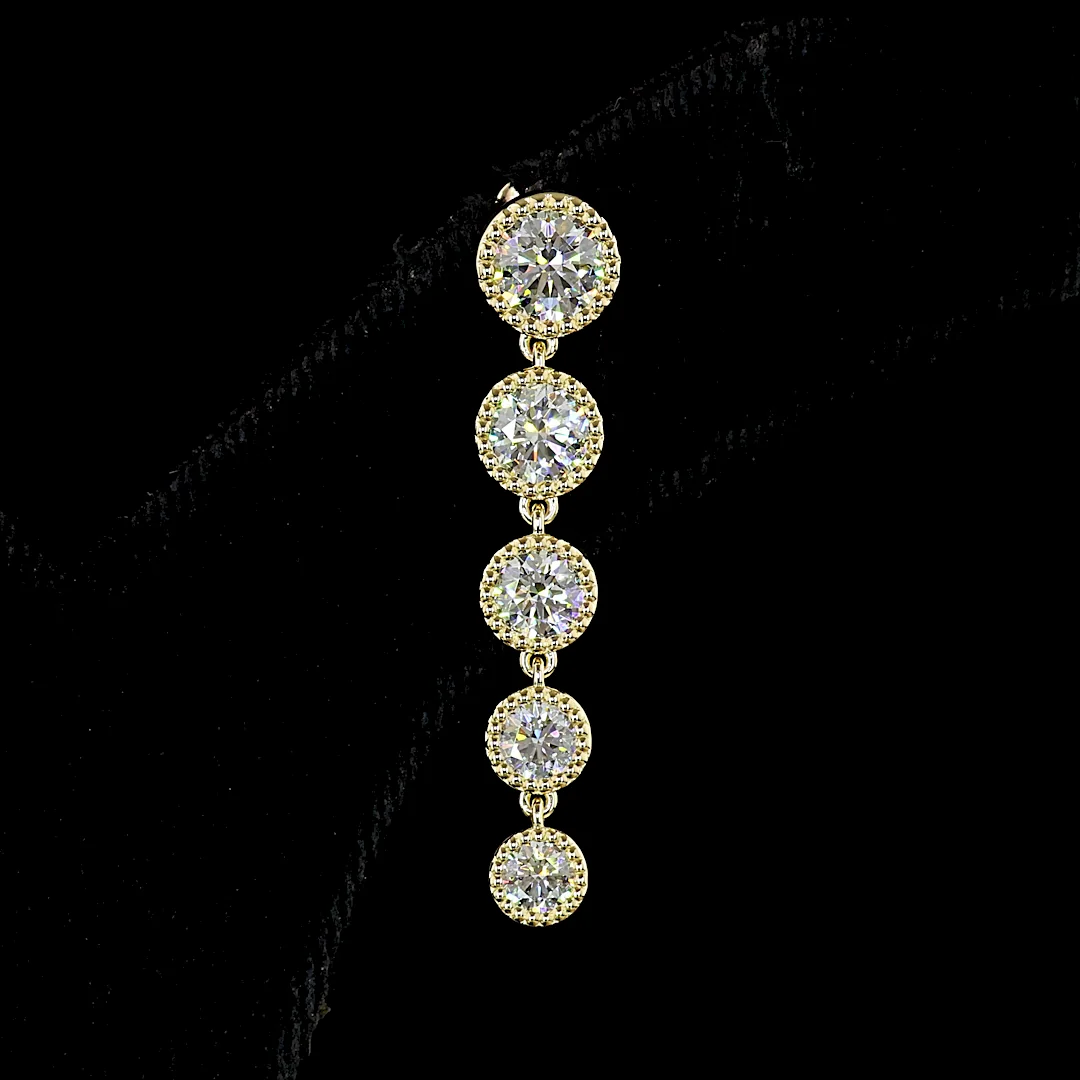 2.82 Cts 14k Yellow Gold Mix Shape Hanging Earring - Image 3