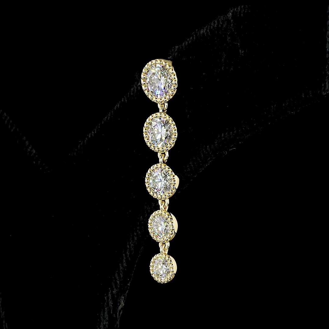 2.82 Cts 14k Yellow Gold Mix Shape Hanging Earring - Image 4
