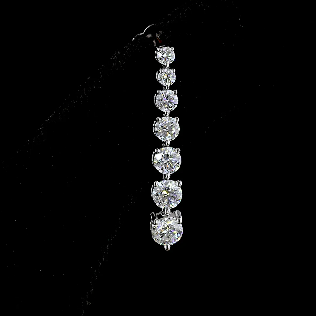 2.29 Cts 14k White Gold Round Shape Hanging Earring - Image 3