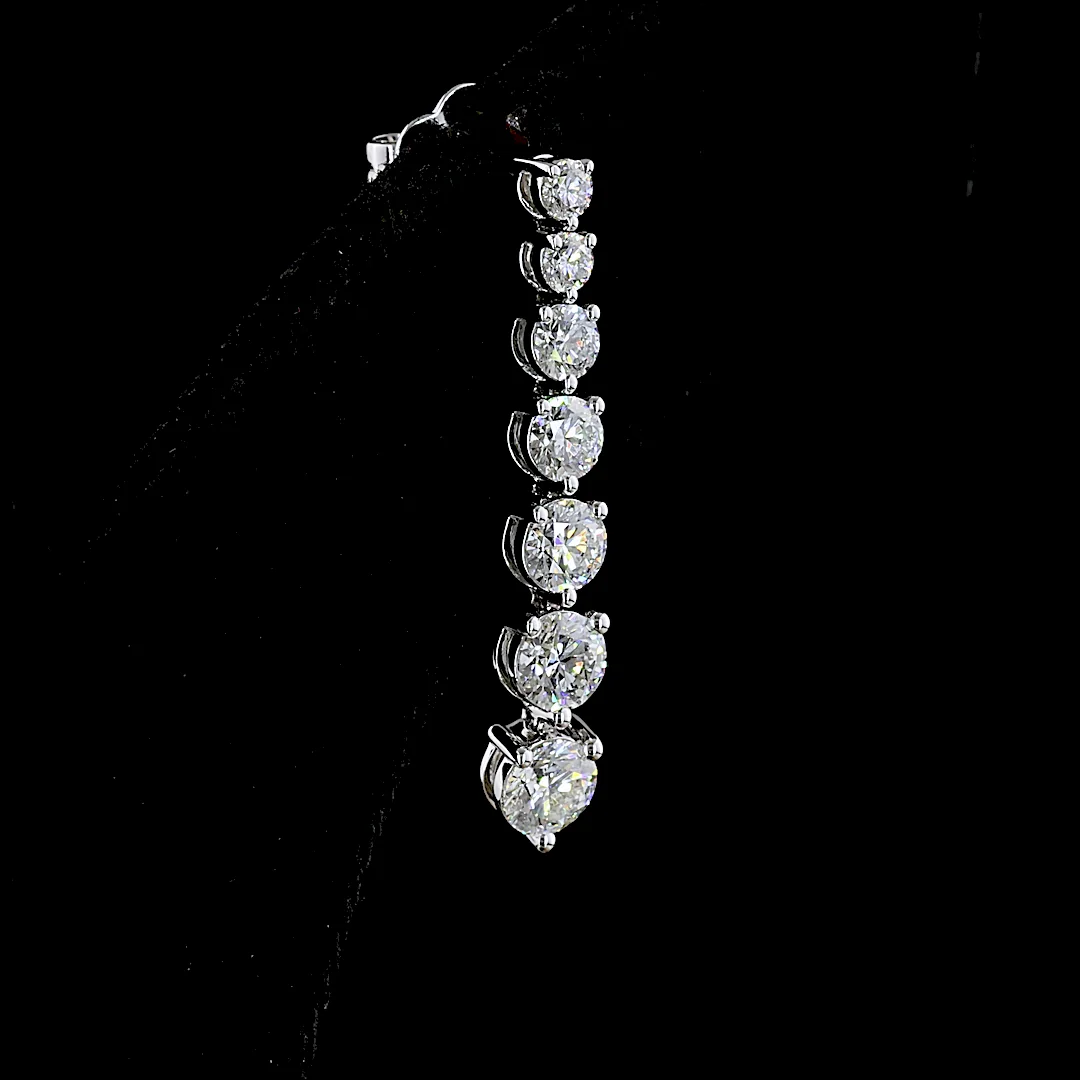 2.29 Cts 14k White Gold Round Shape Hanging Earring - Image 4