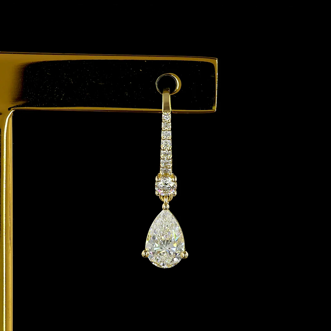1.13 Cts 14k Yellow Gold Mix Shape Hanging Earring - Image 3