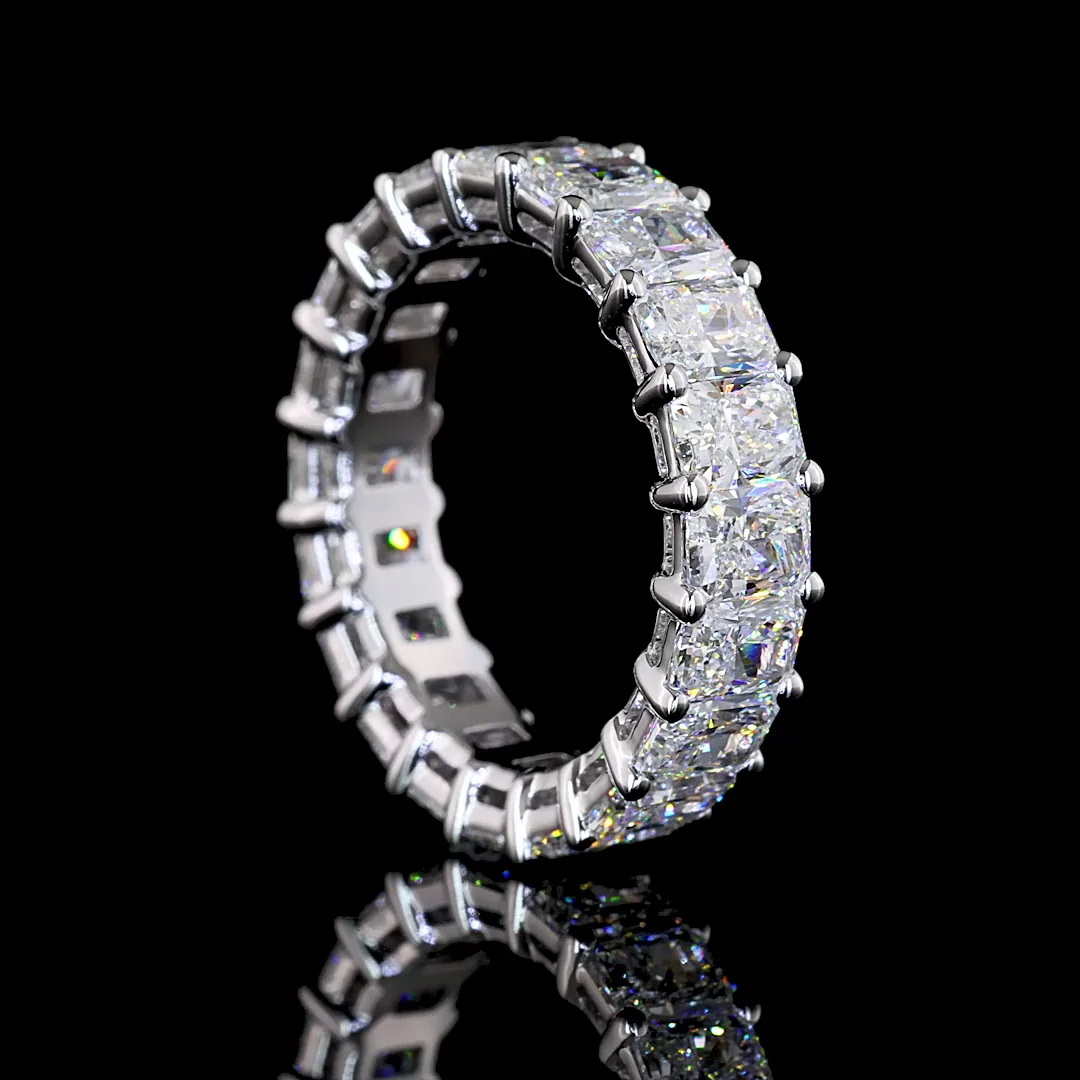 4.23 Cts 14k White Gold Radiant Shape Eternity Band Eternity Band - Image 2