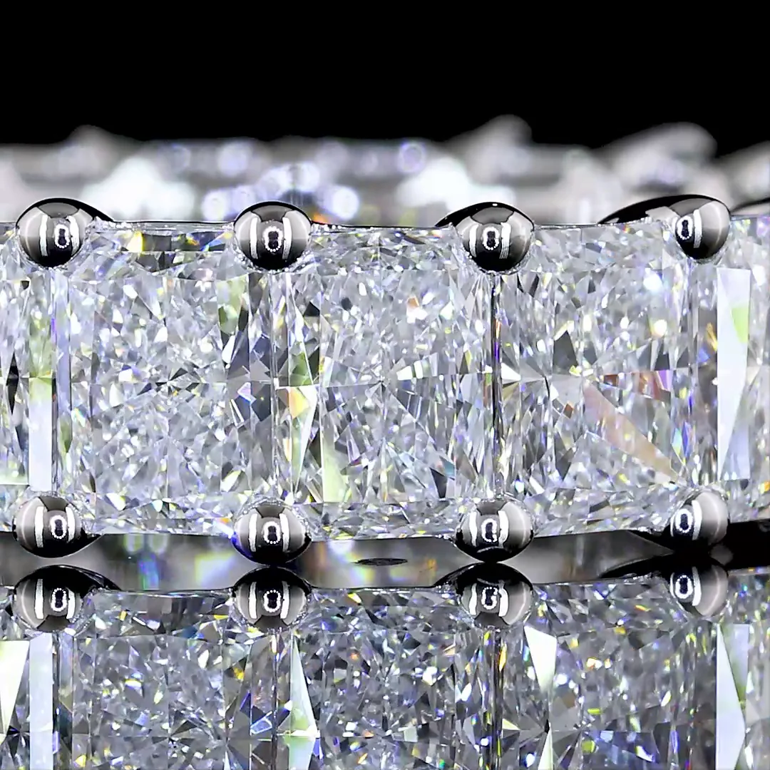 4.23 Cts 14k White Gold Radiant Shape Eternity Band Eternity Band - Image 3