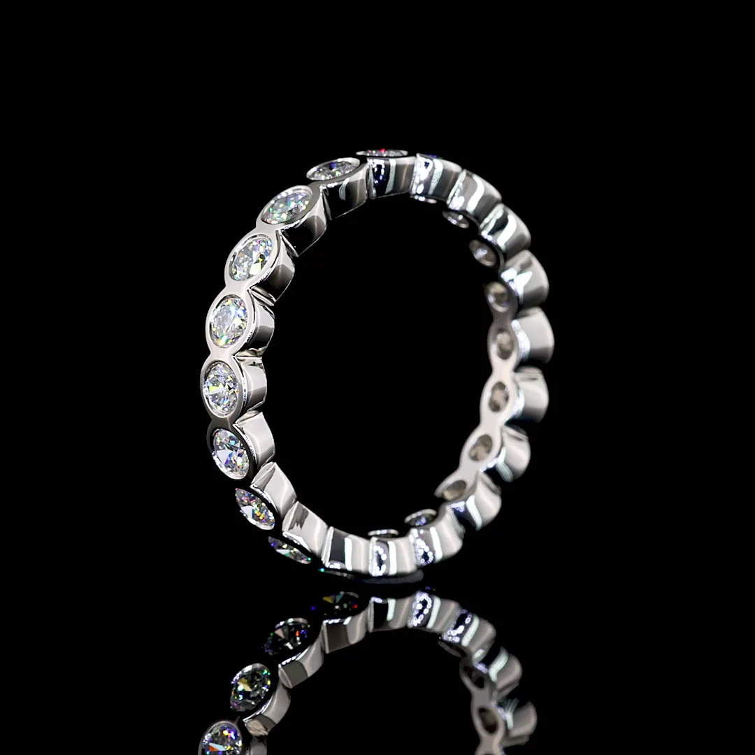 1.16 Cts Platinum Round Shape Eternity Band Eternity Band - Image 4
