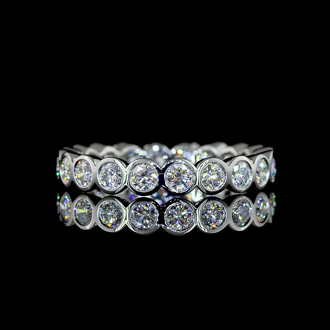 1.16 Cts Platinum Round Shape Eternity Band Eternity Band - Video