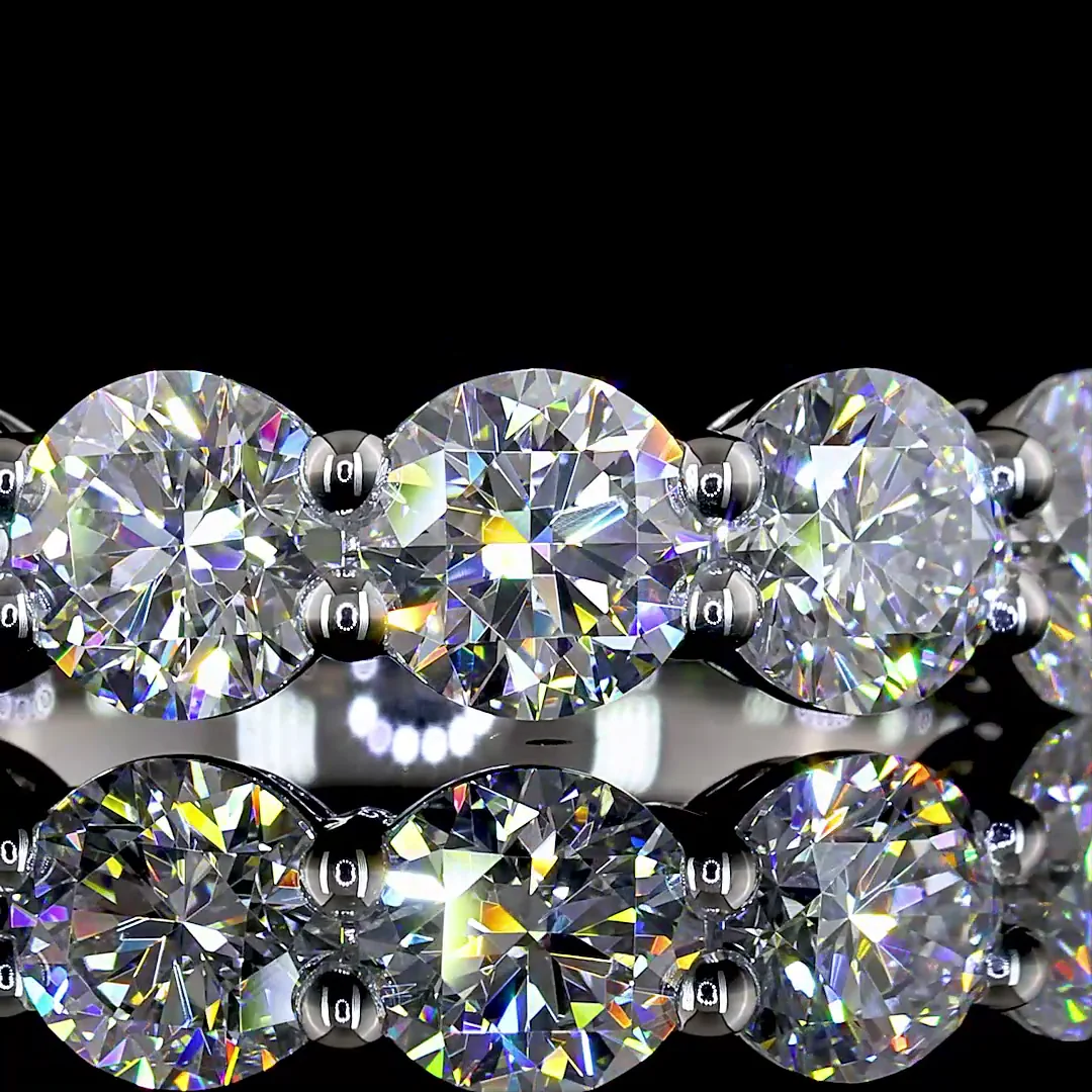 1.94 Cts Platinum Round Shape 5 Stones Eternity Band - Image 3