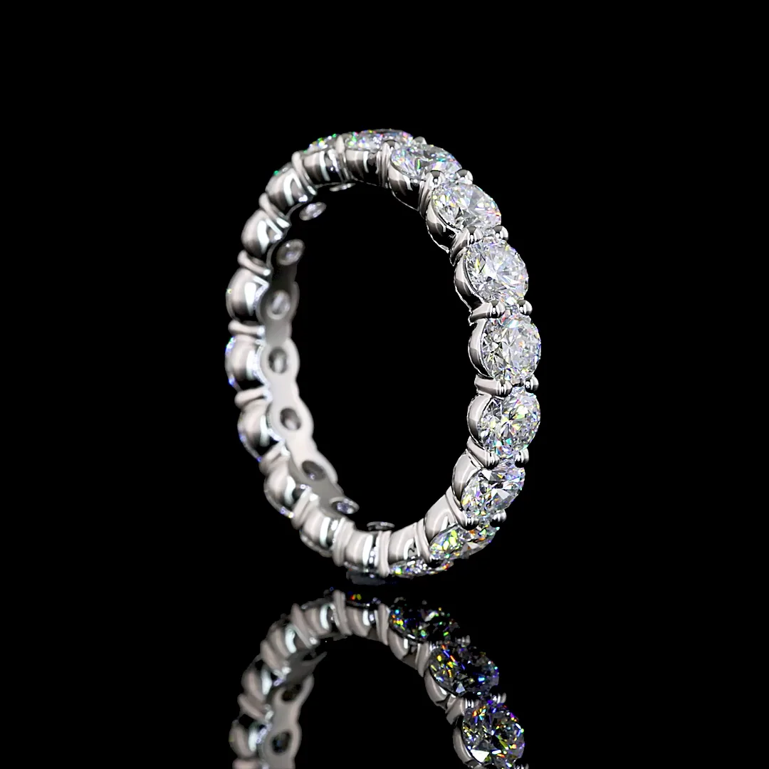 2.51 Cts Platinum Round Shape Eternity Band Eternity Band - Image 2