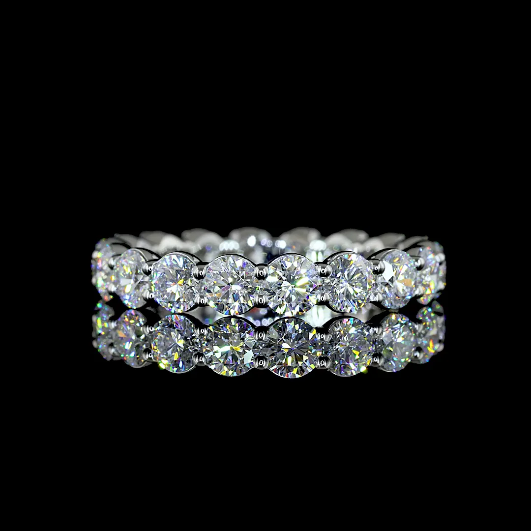 2.51 Cts Platinum Round Shape Eternity Band Eternity Band - Video