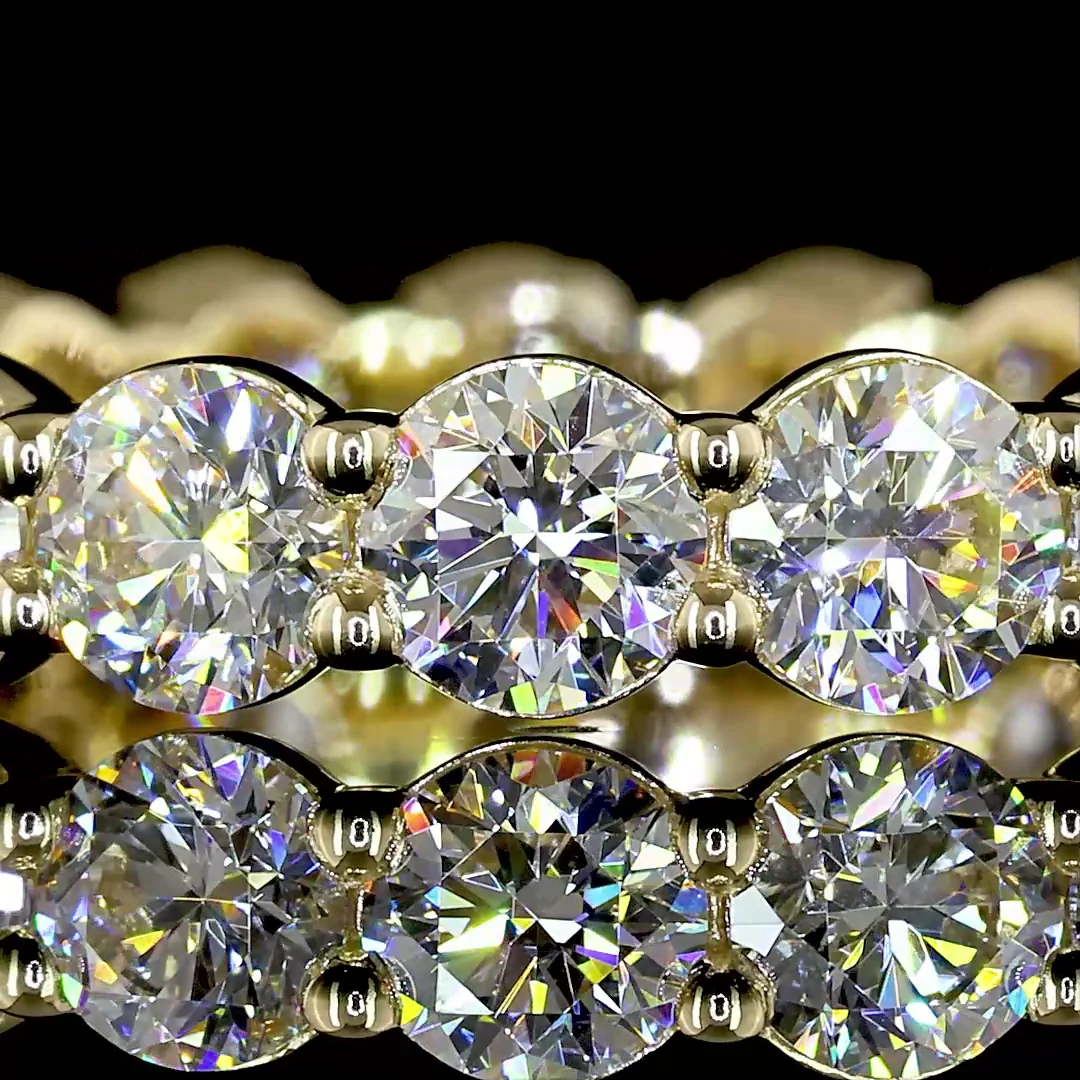 2.59 Cts 14k Yellow Gold Round Shape Eternity Band Eternity Band - Image 3