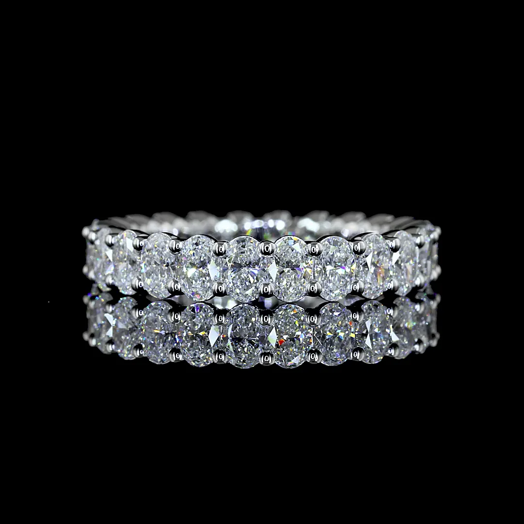2.53 Cts 18k White Gold Oval Shape Eternity Band Eternity Band - Video