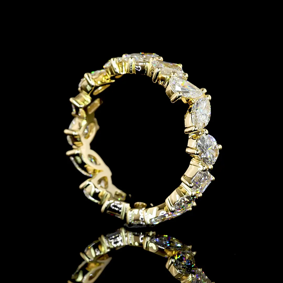 3.2 Cts 14k Yellow Gold Mix Shape Eternity Band Eternity Band - Image 2