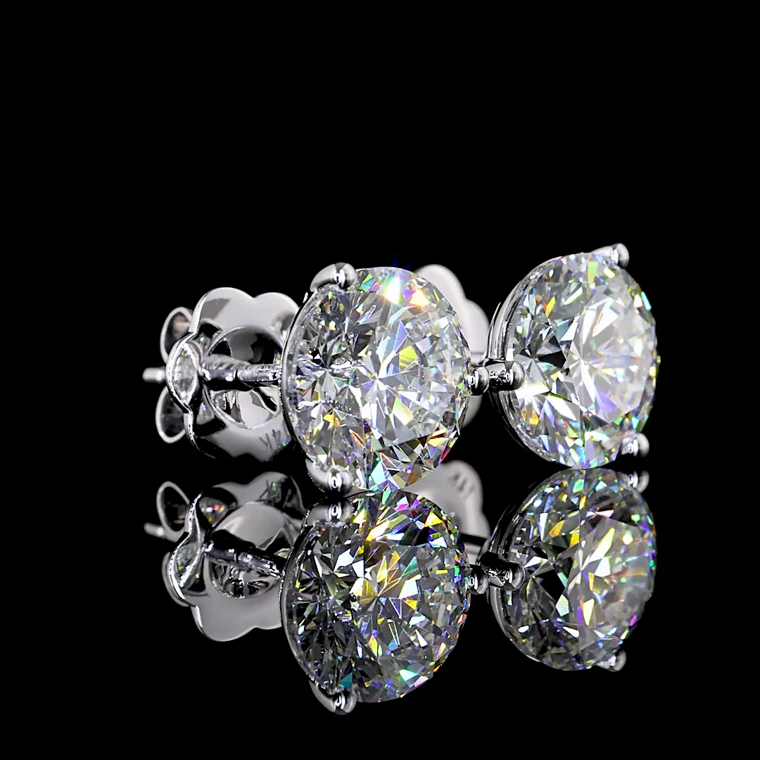 4.03 Cts 14k White Gold Round Shape Martini Earring - Image 2