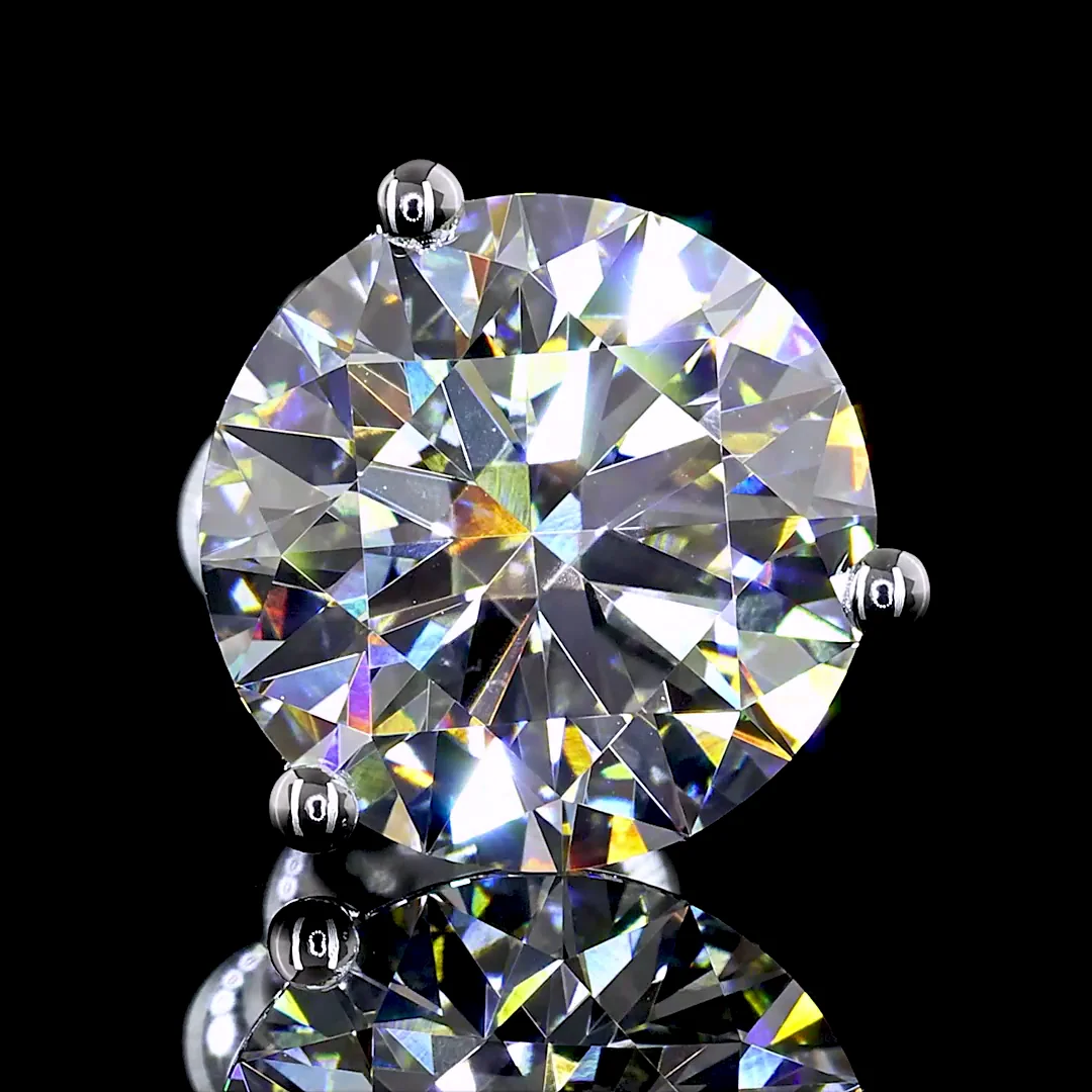 4.03 Cts 14k White Gold Round Shape Martini Earring - Image 3