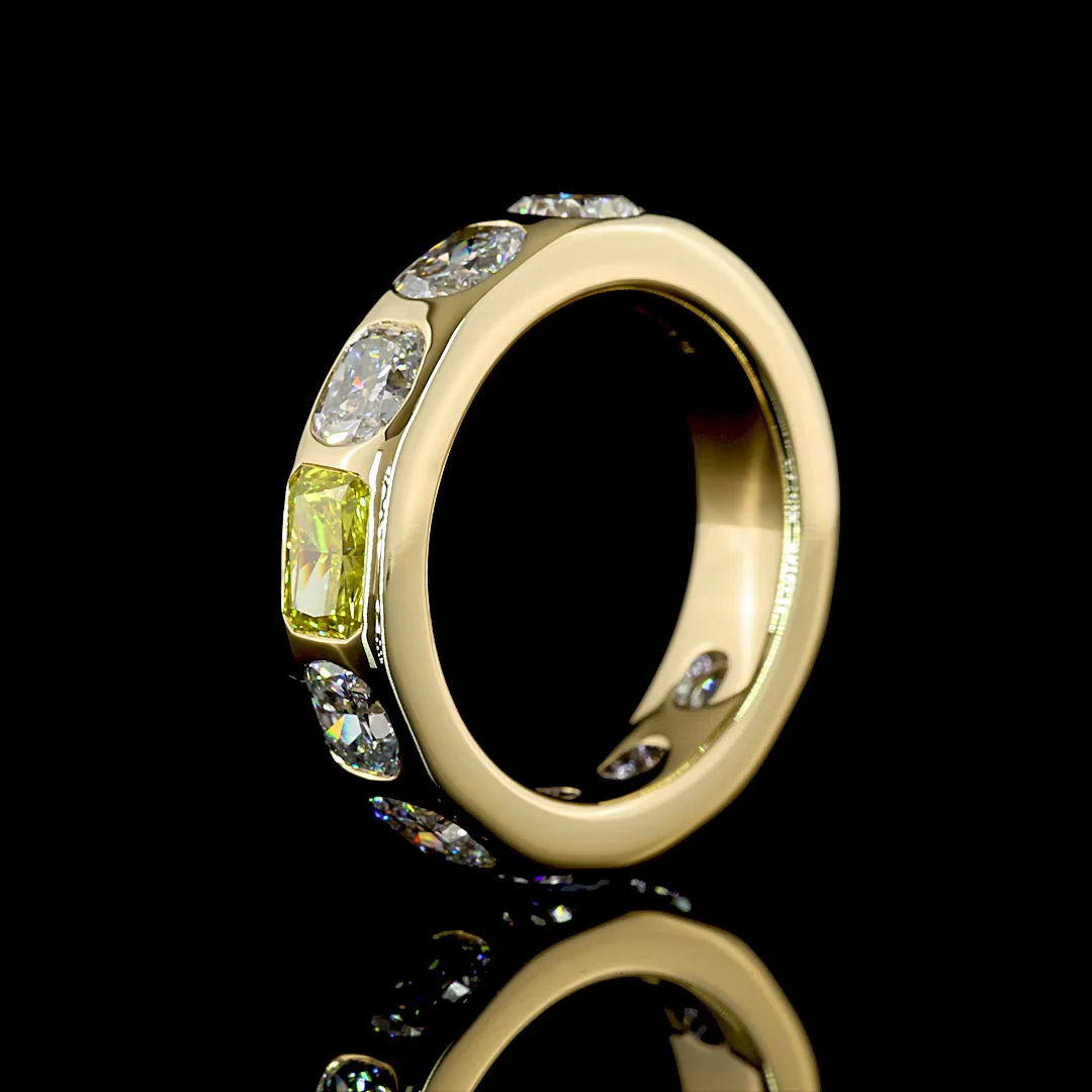 3.75 Cts 14k Yellow Gold Mix Shape Eternity Band Eternity Band - Image 4