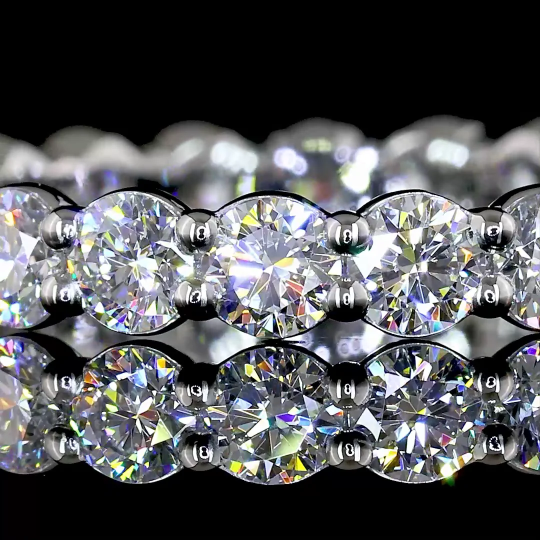 1.56 Cts Platinum Round Shape Eternity Band Eternity Band - Image 3