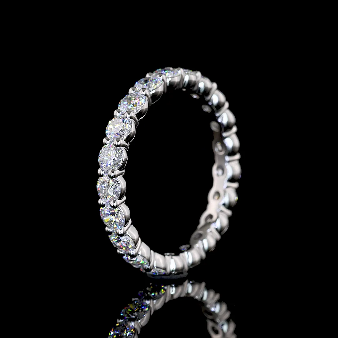 1.56 Cts Platinum Round Shape Eternity Band Eternity Band - Image 4