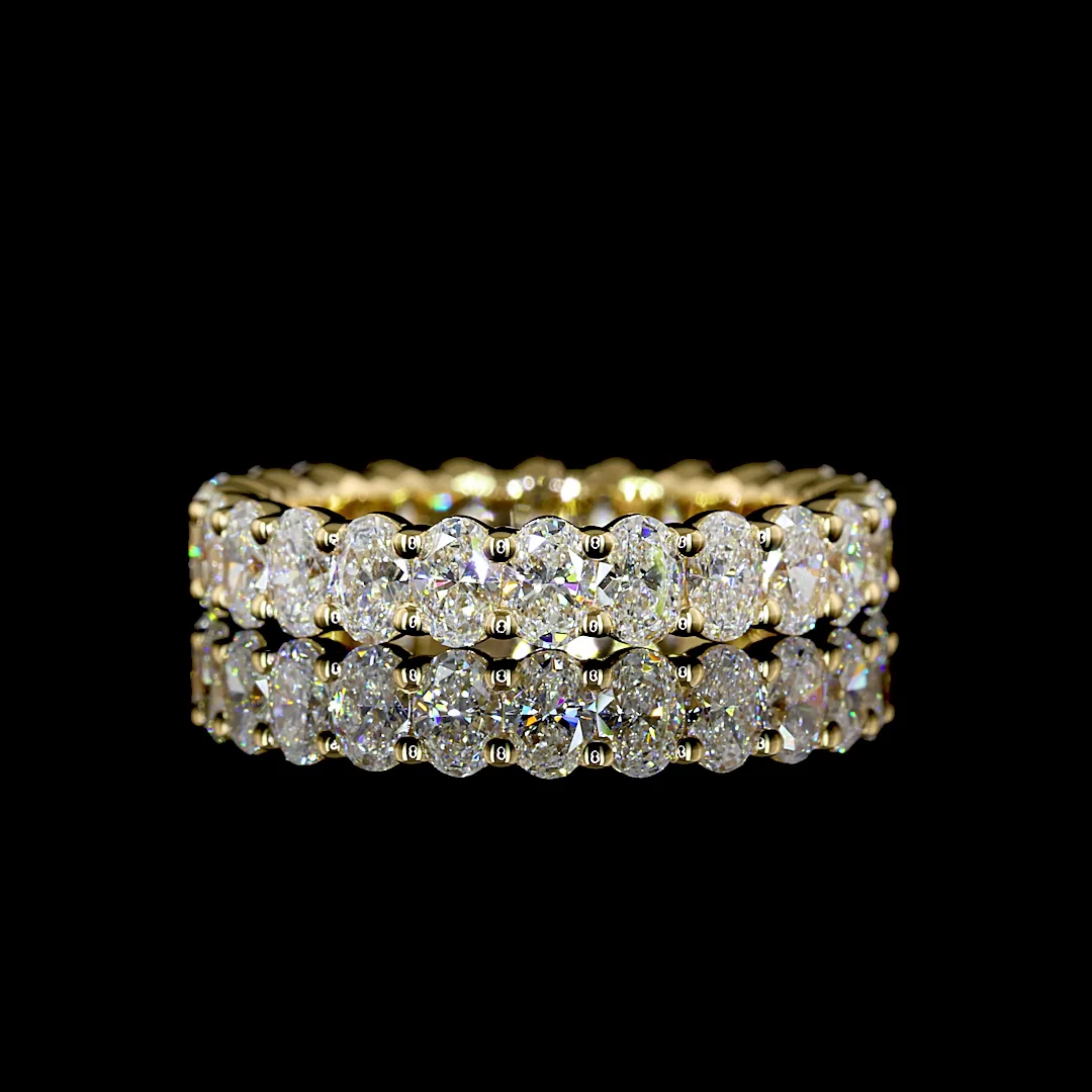 2.52 Cts 18k Yellow Gold Oval Shape Eternity Band Eternity Band - Video