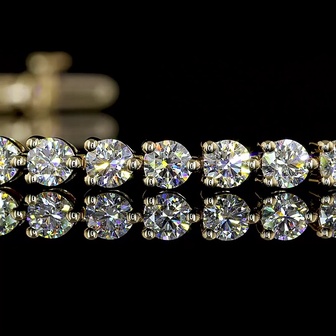 5.52 Cts 14k Yellow Gold Round Shape Tennis Bracelet - Image 2