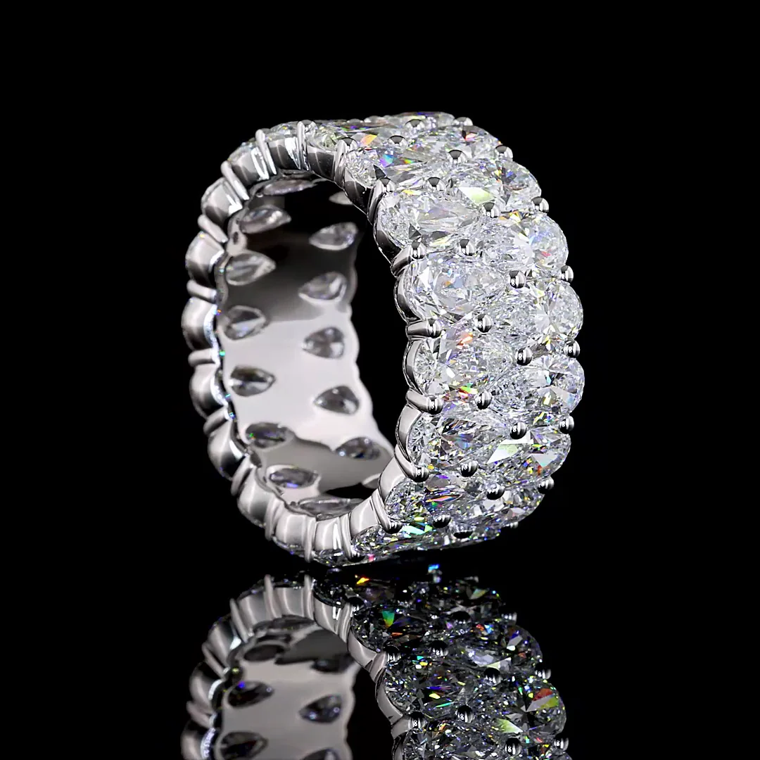9.88 Cts 14k White Gold Pear Shape Eternity Band Eternity Band - Image 2