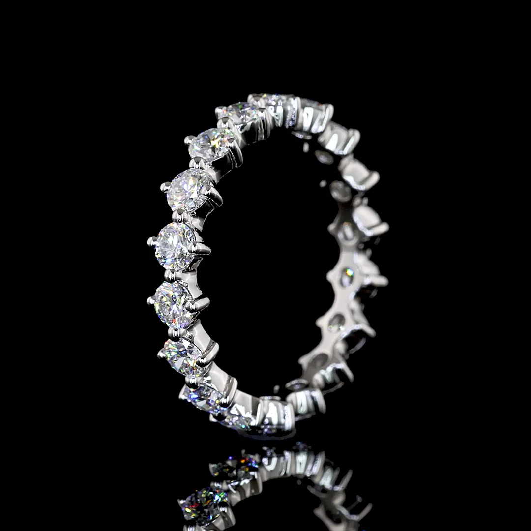 1.34 Cts Platinum Round Shape Eternity Band Eternity Band - Image 4