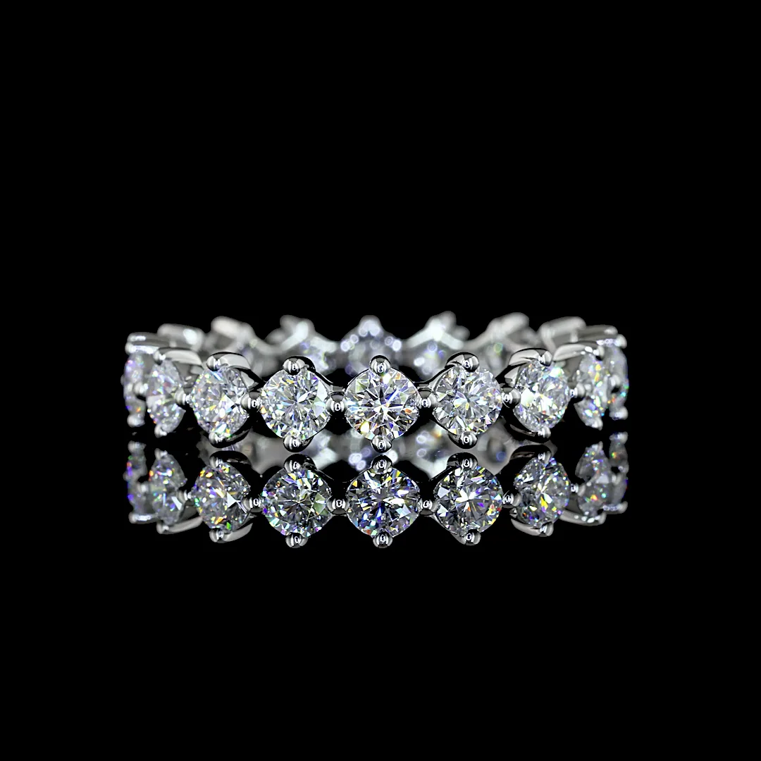 1.34 Cts Platinum Round Shape Eternity Band Eternity Band - Video