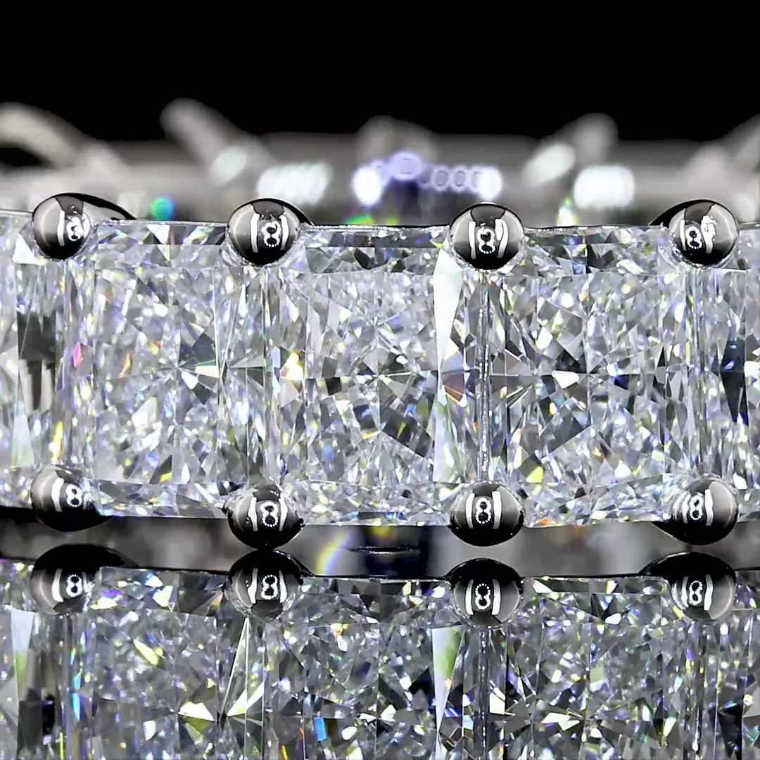 4.06 Cts Platinum Radiant Shape Eternity Band Eternity Band - Image 3