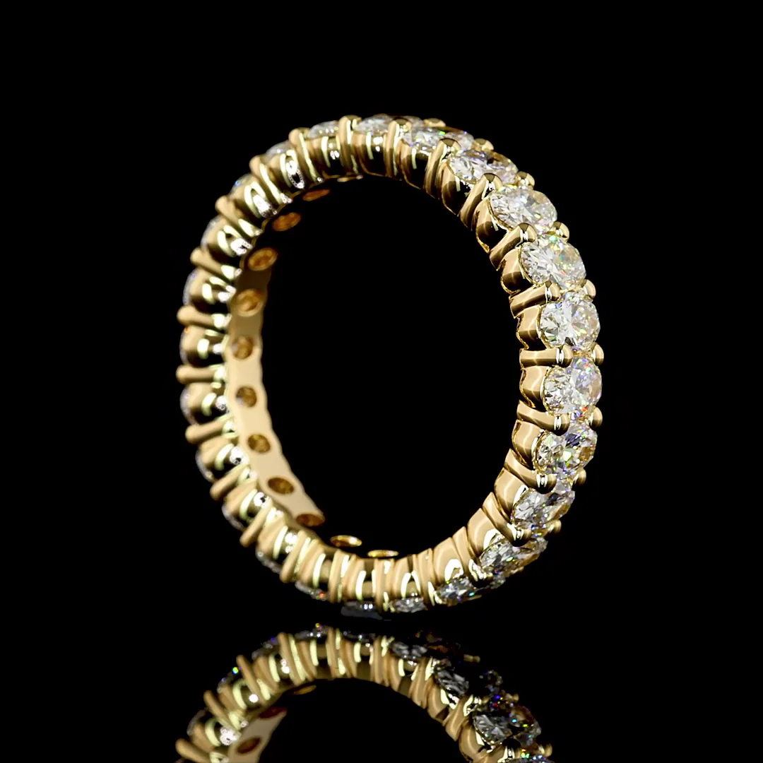 2.61 Cts 18k Yellow Gold Oval Shape Eternity Band Eternity Band - Image 2