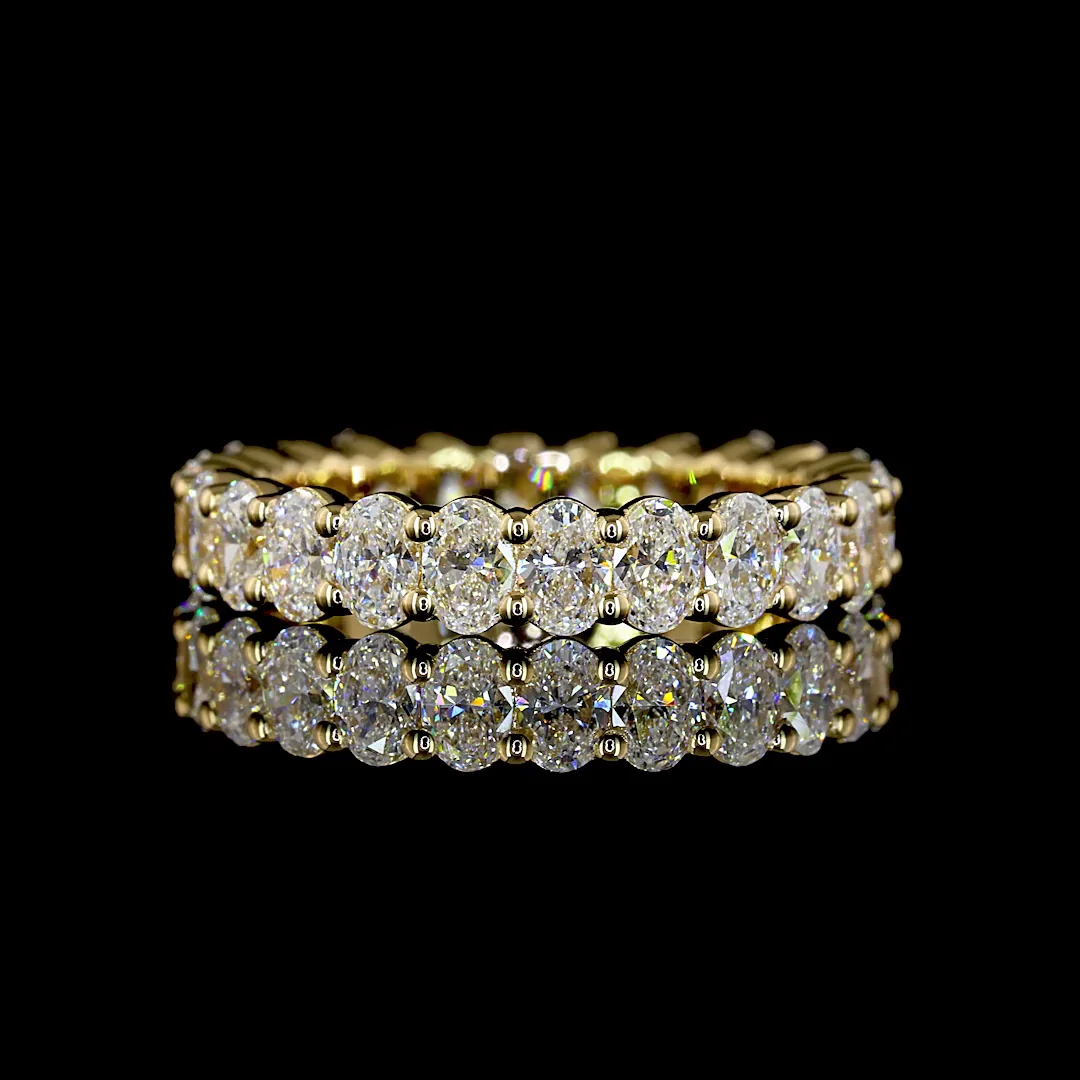 2.61 Cts 18k Yellow Gold Oval Shape Eternity Band Eternity Band - Video
