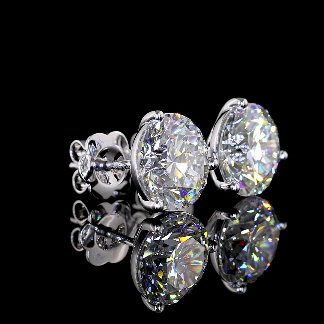 6.19 Cts 14k White Gold Round Shape Martini Earring - Image 2