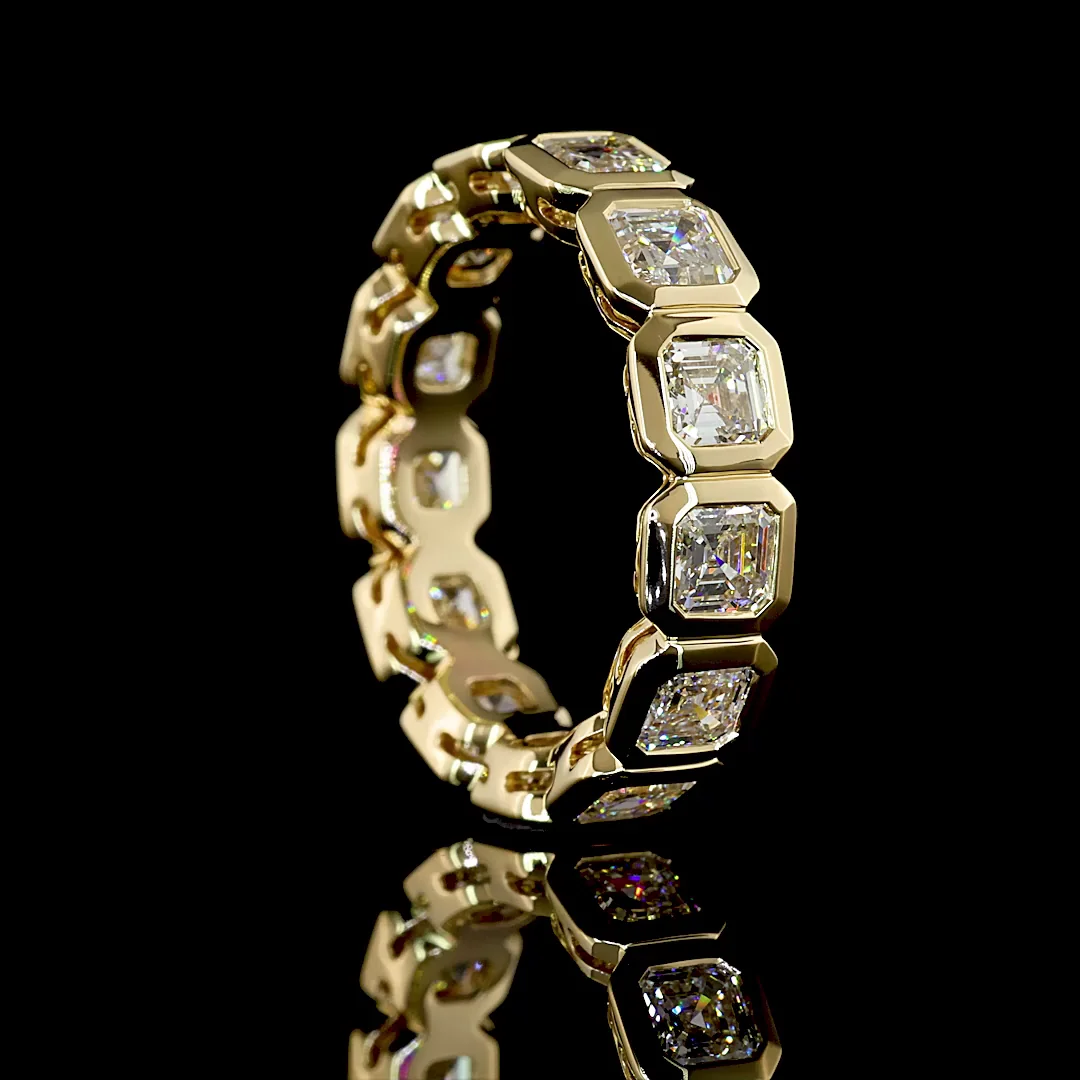 4.01 Cts 14k Yellow Gold Asscher Shape Eternity Band Eternity Band - Image 2