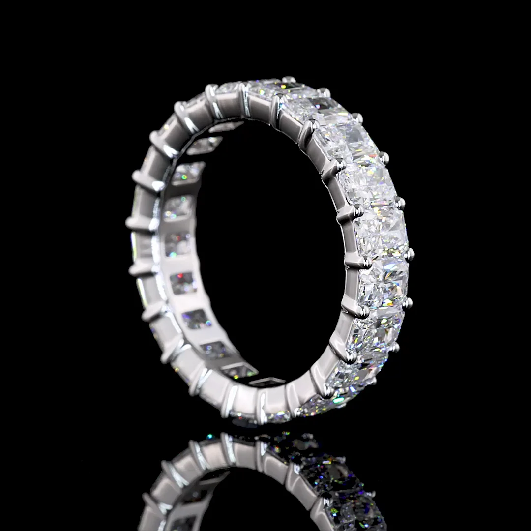 5.12 Cts 14k White Gold Radiant Shape Eternity Band Eternity Band - Image 2
