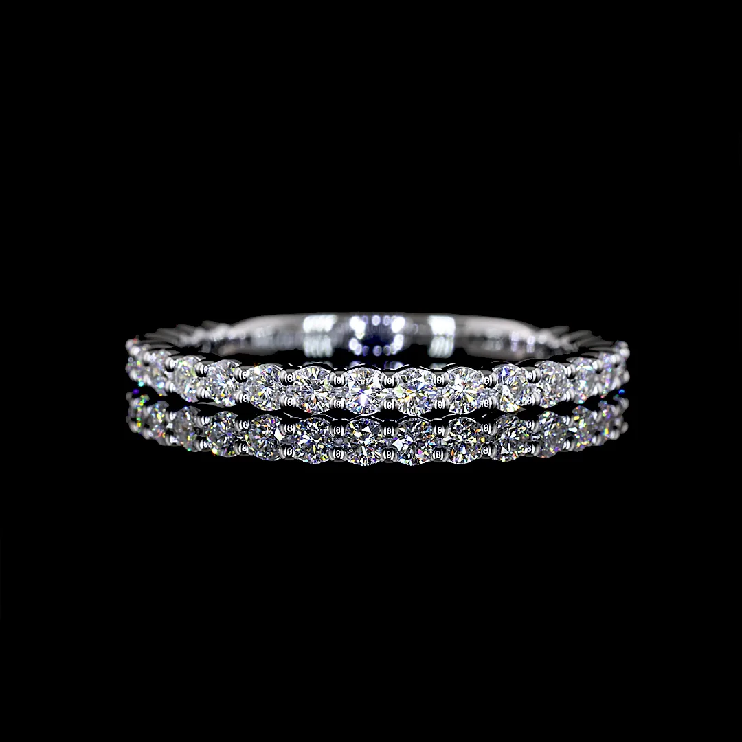 0.57 Cts 14k White Gold Round Shape 3/4 Band Eternity Band - Video