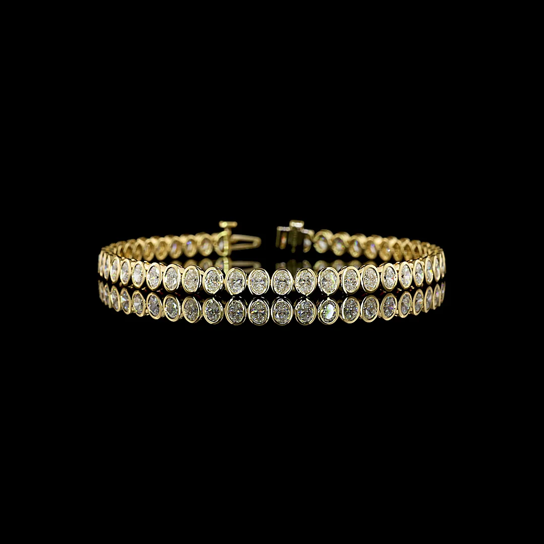 5.14 Cts 14k Yellow Gold Oval Shape Tennis Bracelet - Video