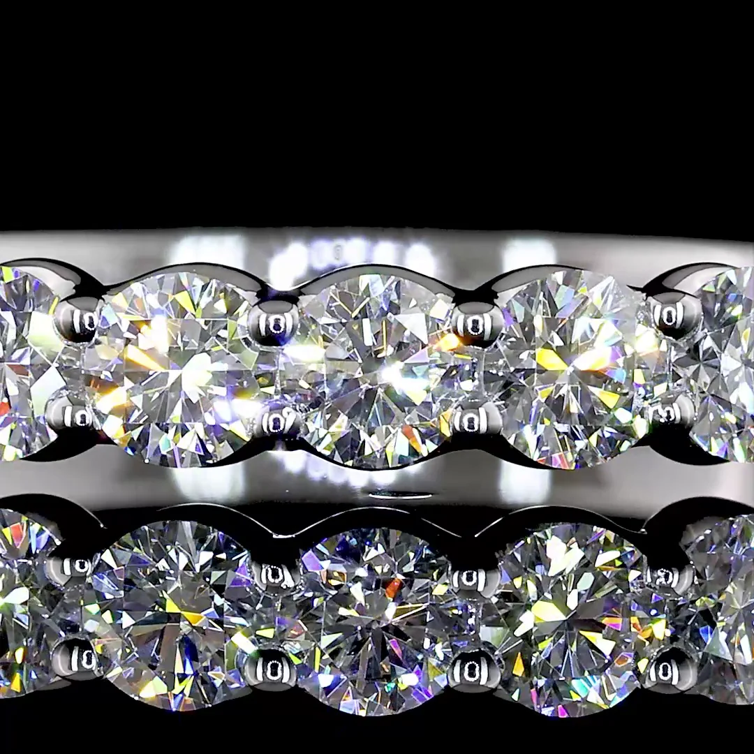 0.9 Cts 14k White Gold Round Shape Half Eternity Eternity Band - Image 3