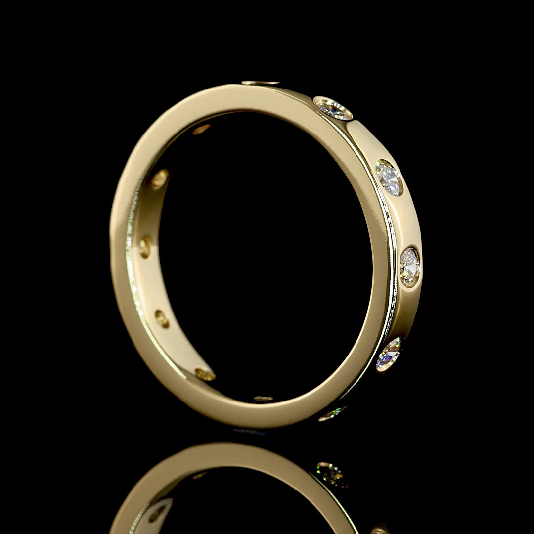 0.69 Cts 14k Yellow Gold Round Shape Eternity Band Eternity Band - Image 2