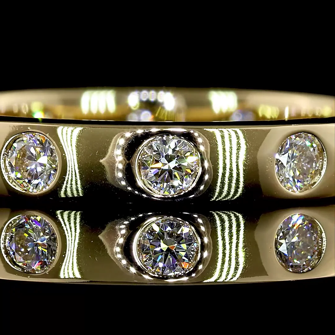 0.69 Cts 14k Yellow Gold Round Shape Eternity Band Eternity Band - Image 3