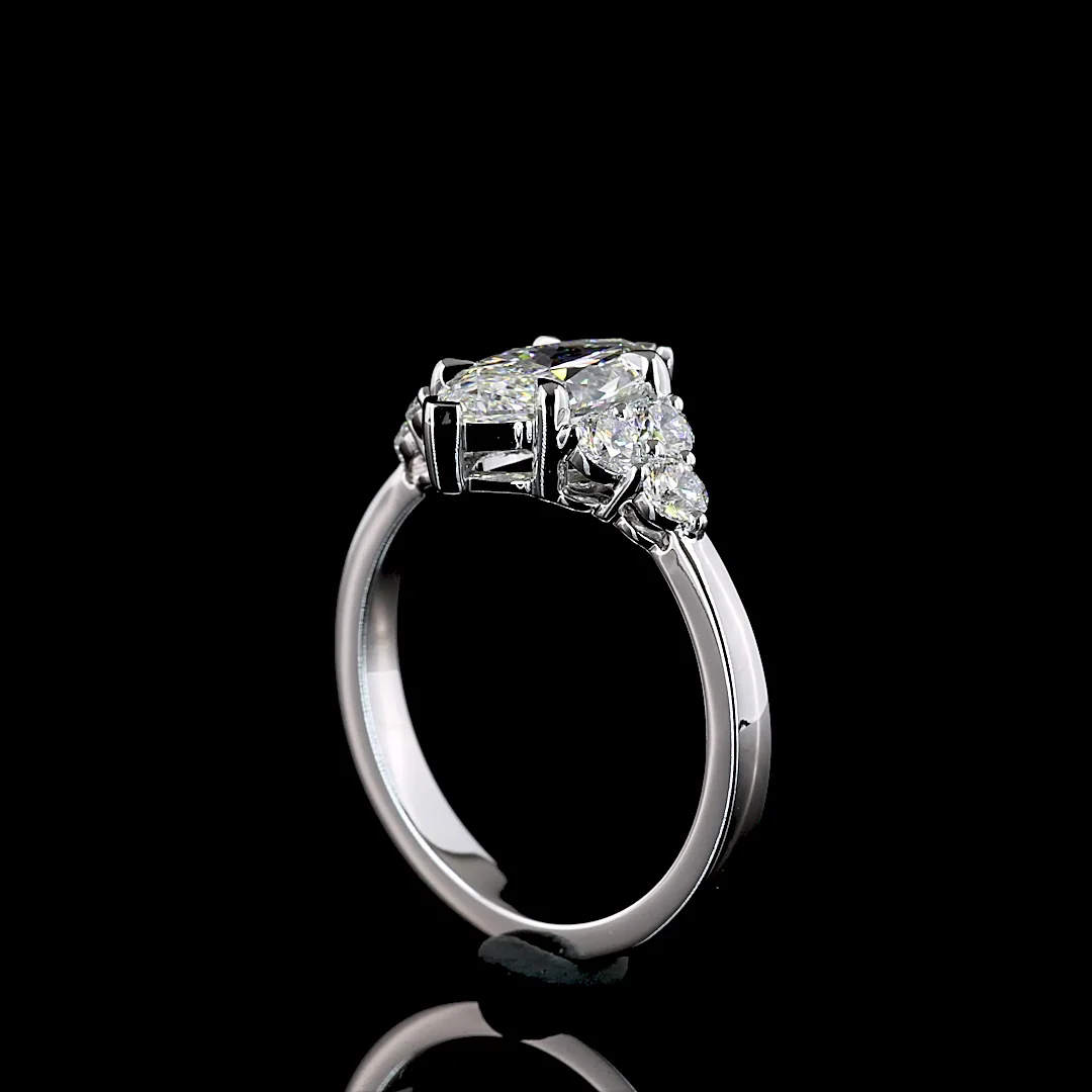 2 Cts 14k White Gold Marquise Shape Special Ring - Image 2