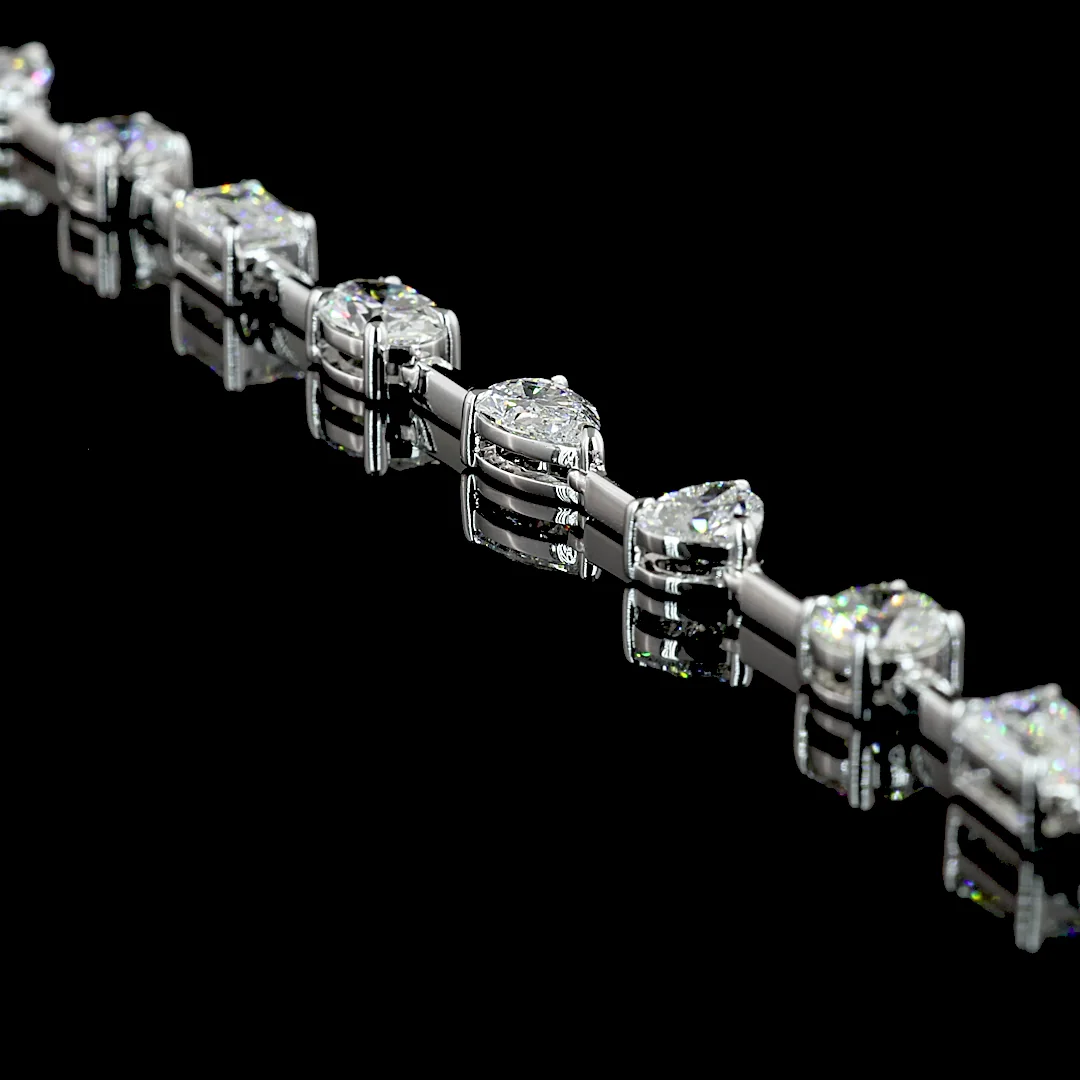 18.91 Cts 14k White Gold Mix Shape Lariat Necklace - Image 2