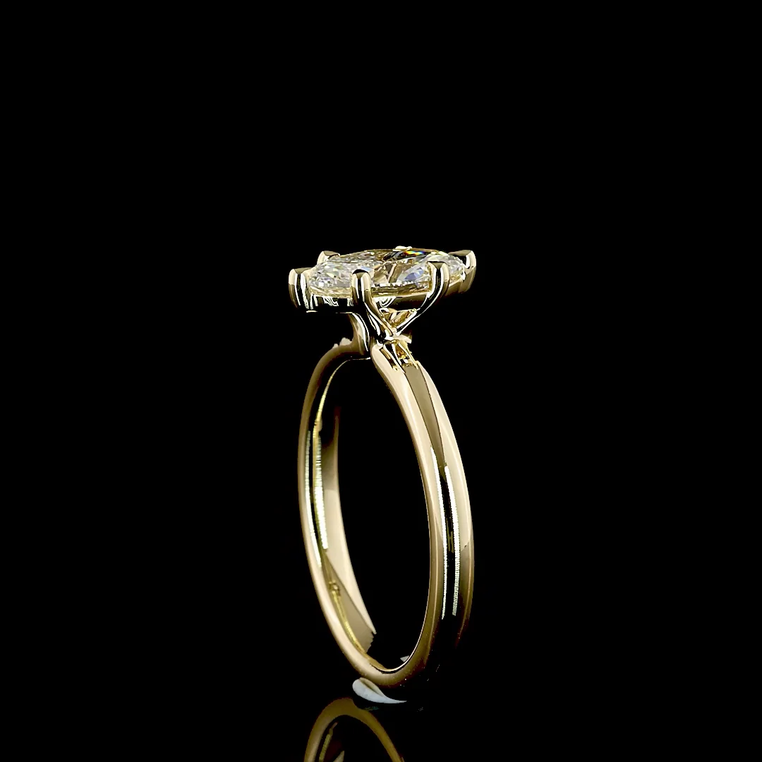 1.04 Cts 14k Yellow Gold Marquise Shape Solitaire Ring - Image 2