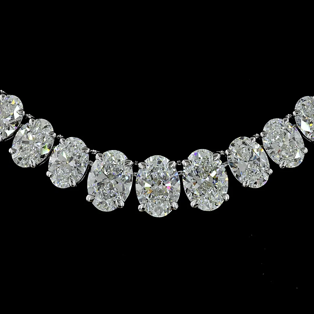 14.38 Cts 14k White Gold Mix Shape Special Necklace - Image 3
