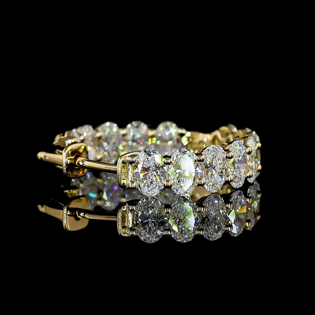 5.77 Cts 14k Yellow Gold Oval Shape Huggies Earring - Image 4