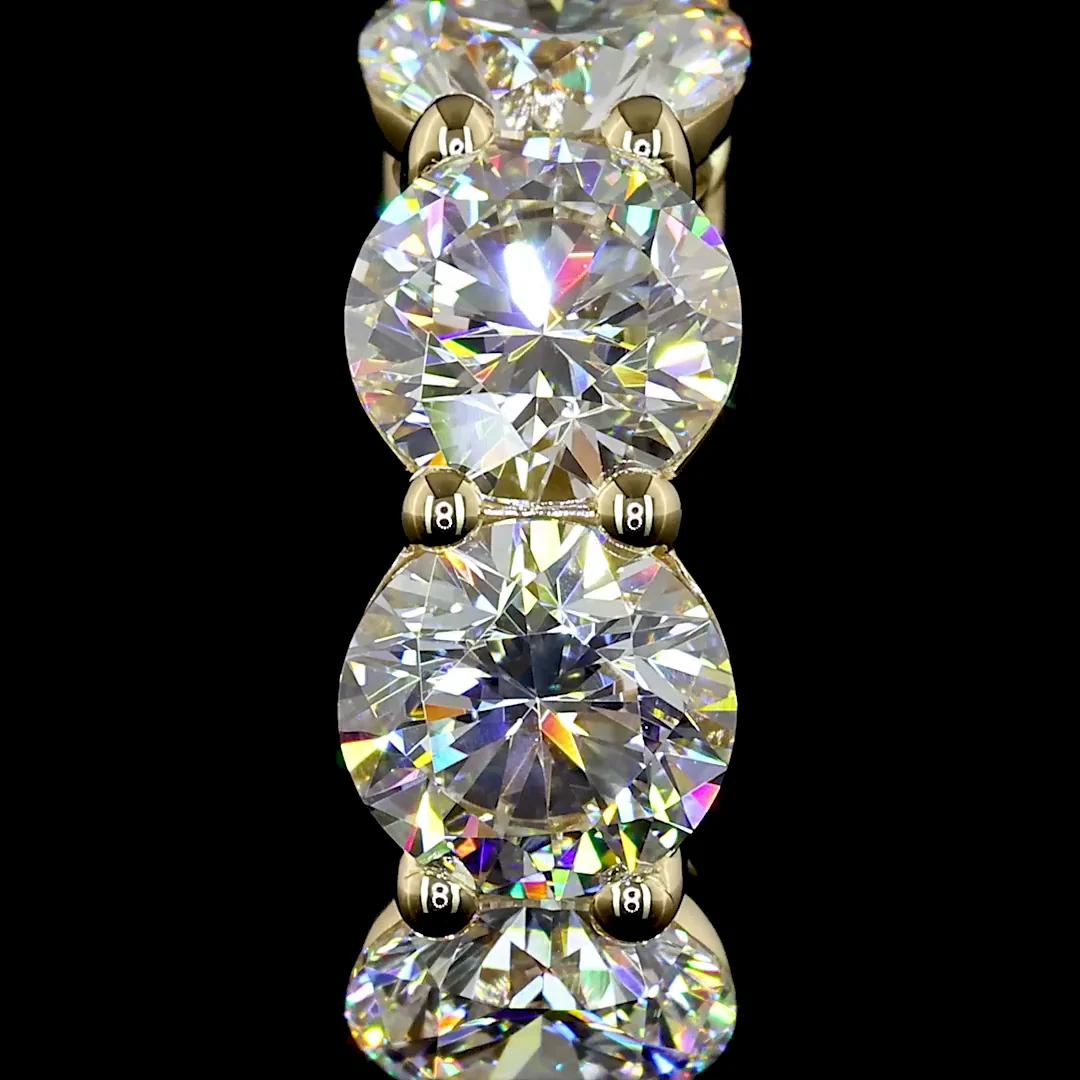 3.42 Cts 14k Yellow Gold Round Shape Huggies Earring - Image 3