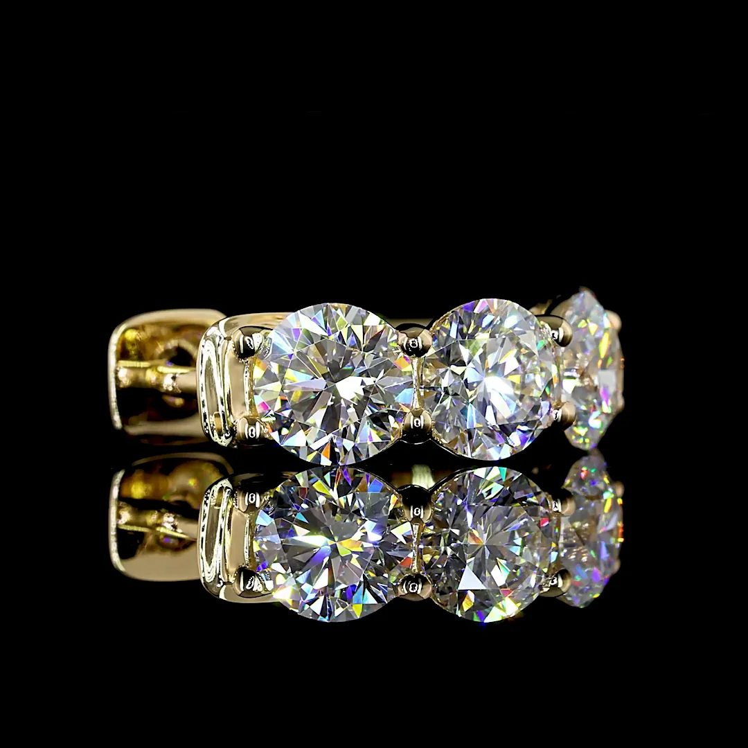 3.42 Cts 14k Yellow Gold Round Shape Huggies Earring - Image 4