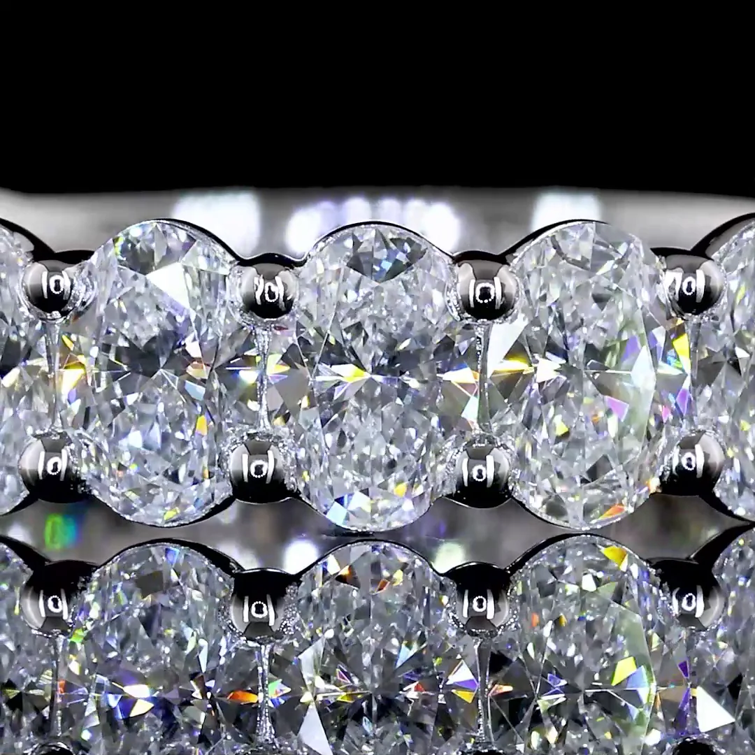 2.05 Cts 14k White Gold Oval Shape 3/4 Band Eternity Band - Image 3