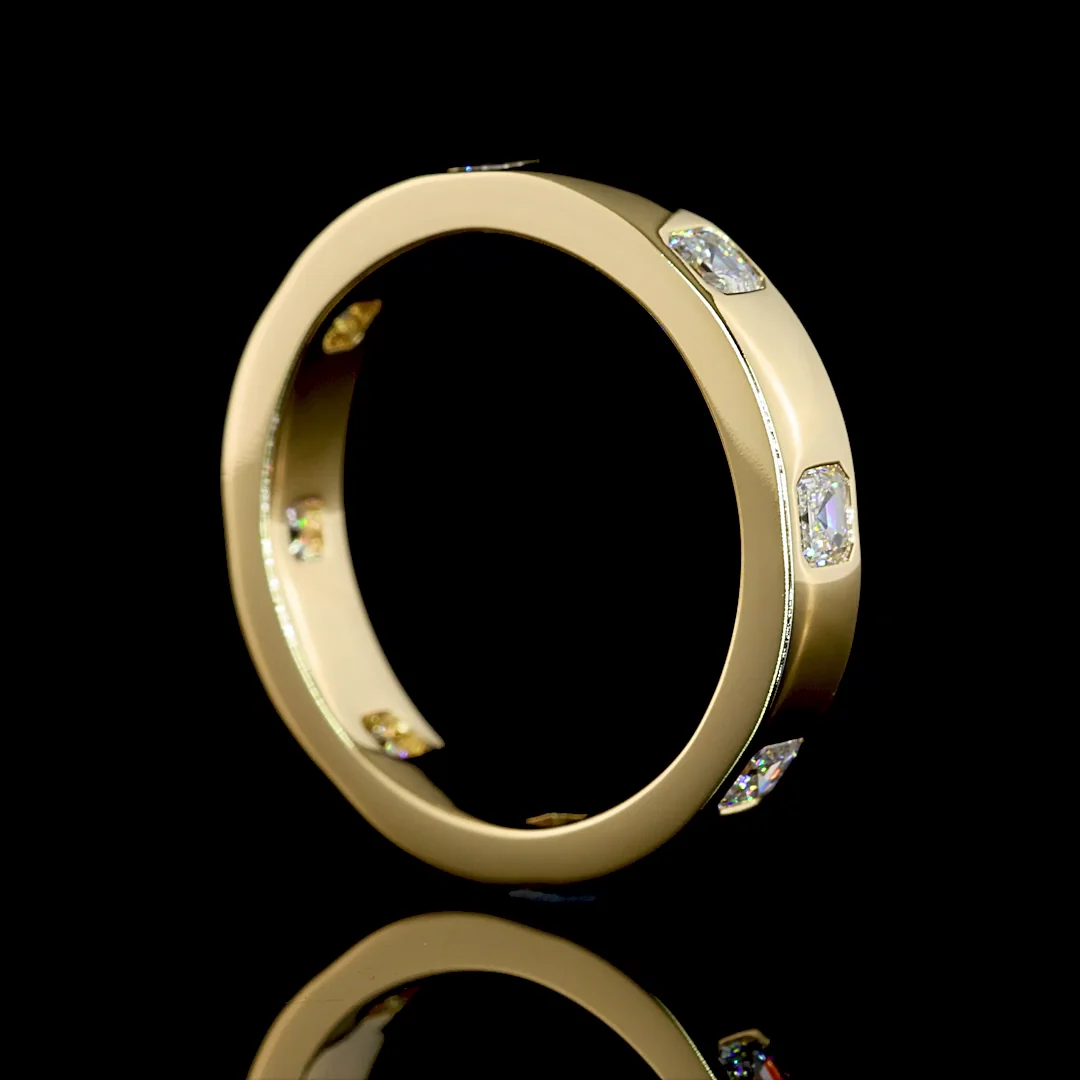 0.83 Cts 14k Yellow Gold Asscher Shape Eternity Band Eternity Band - Image 2