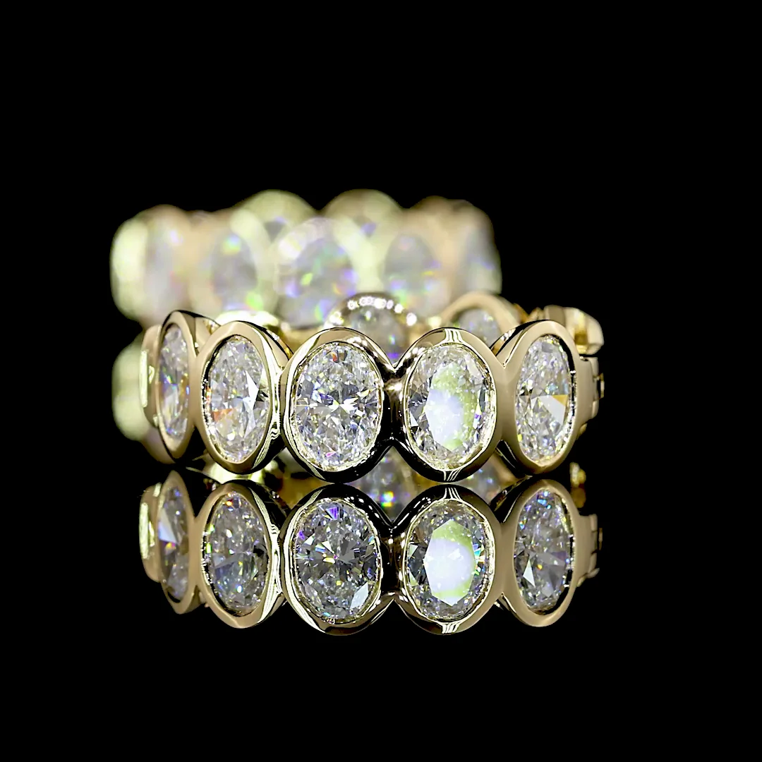 2.03 Cts 14k Yellow Gold Oval Shape Huggies Earring - Image 2